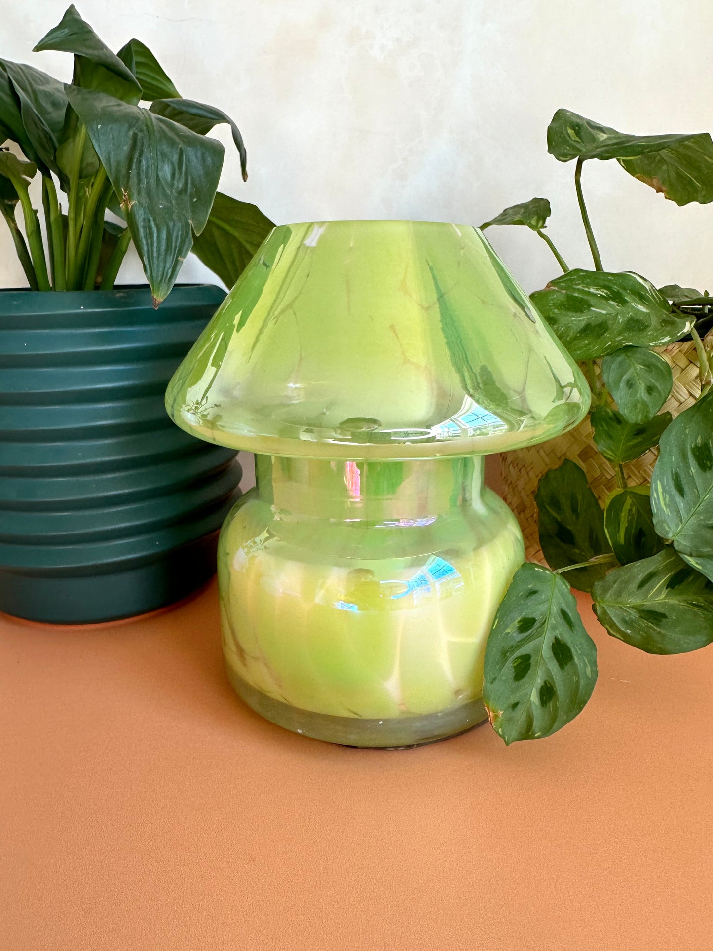 The Mushroom Candle Lamp In Lime