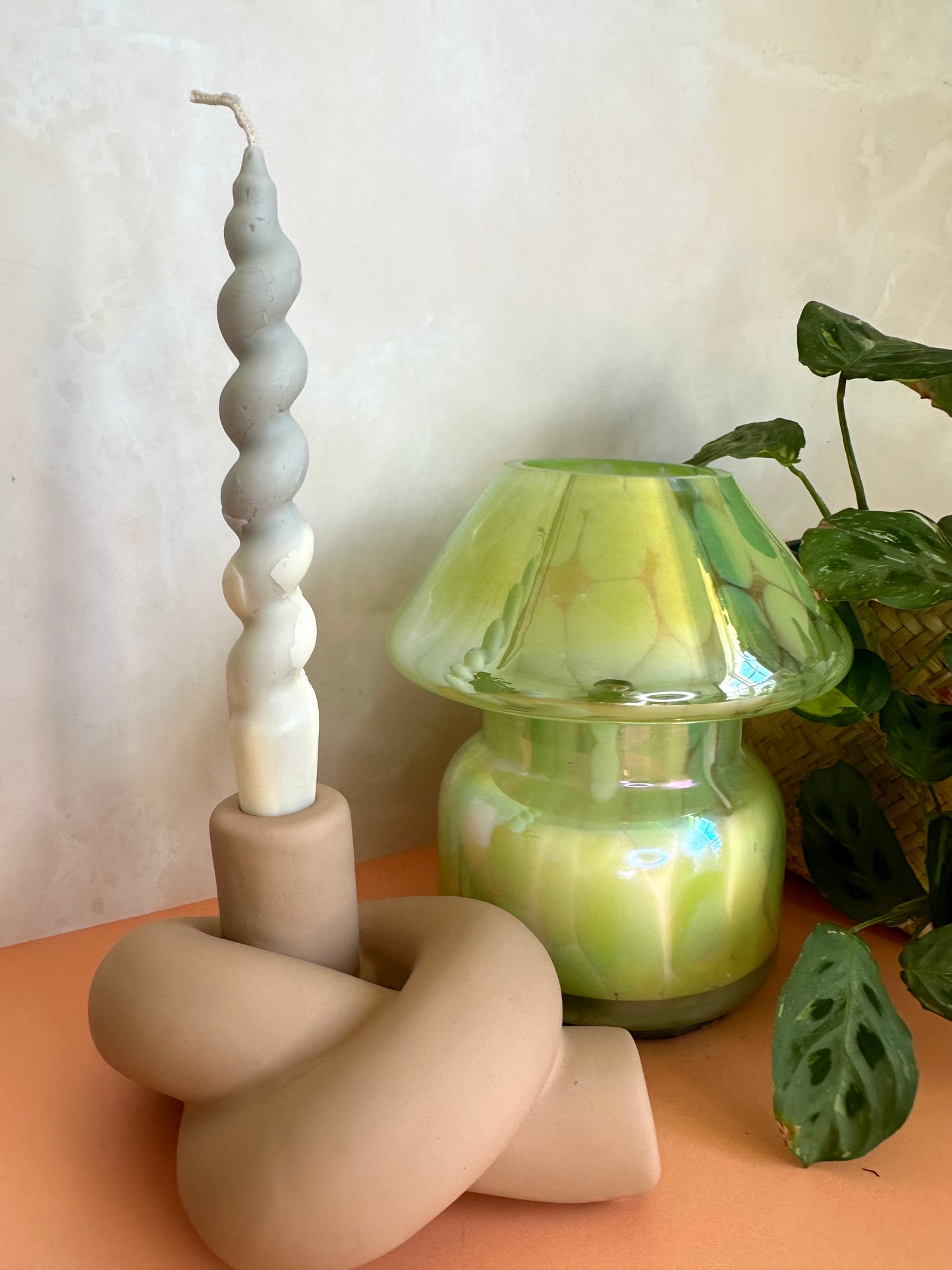 The Mushroom Candle Lamp In Lime